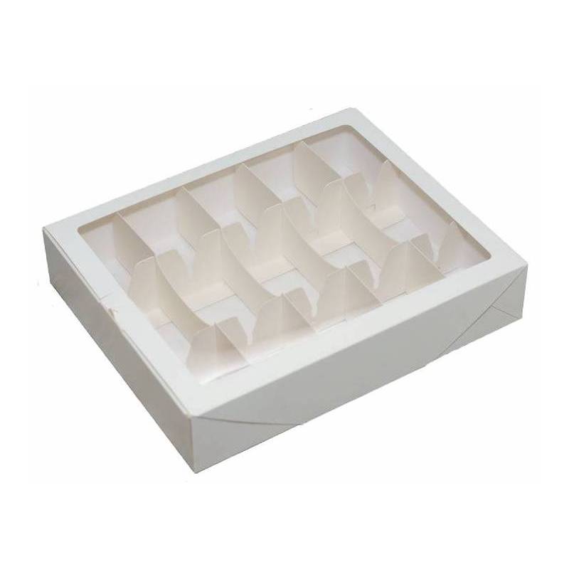 Коробка для 10 кейк-попсов с окном Белая 25х20х5 см  | Фото — Магазин Andy Chef  1
