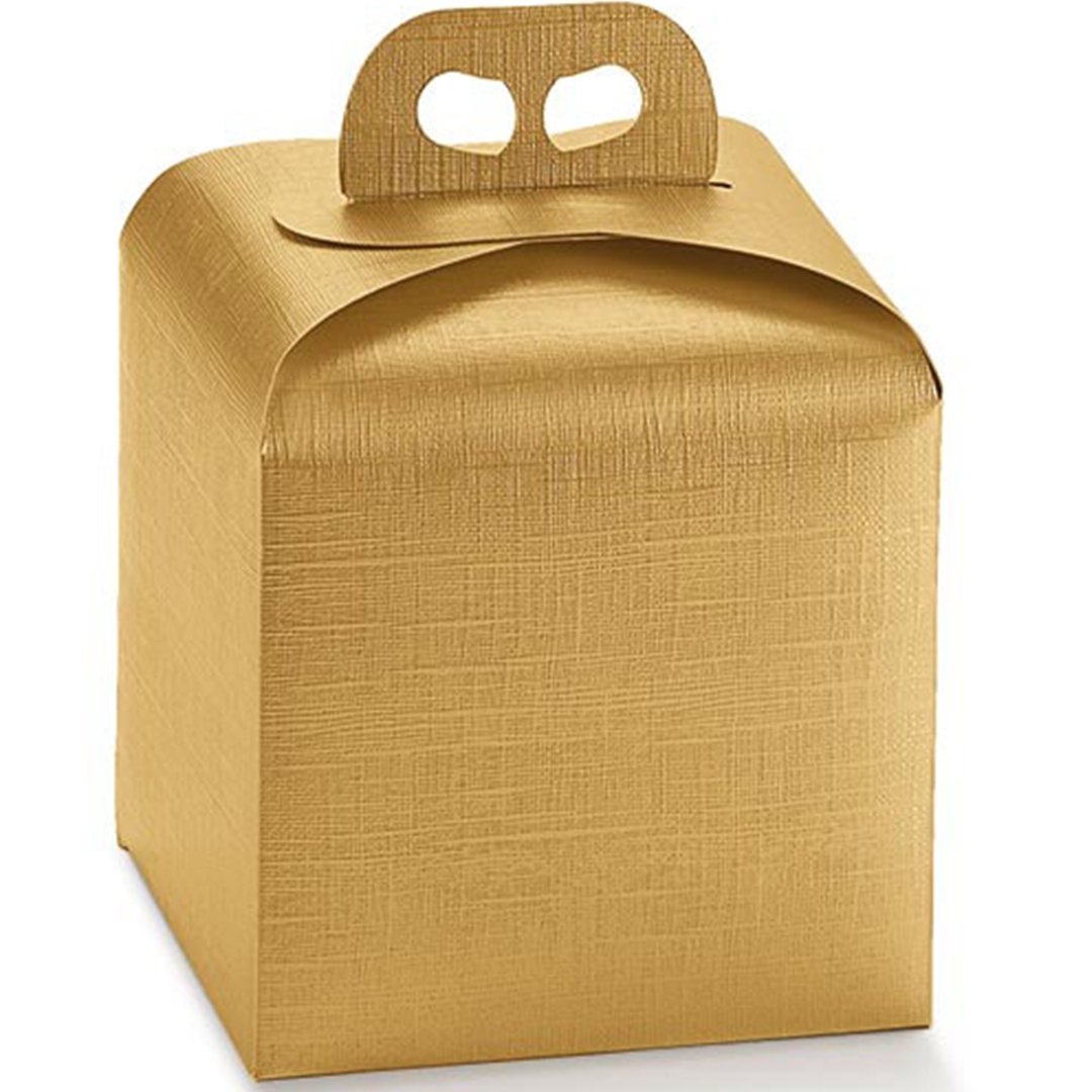 Коробка для кулича Seta Oro Золотая 20х20х18 см, Scotton, Италия  | Фото — Магазин Andy Chef  1