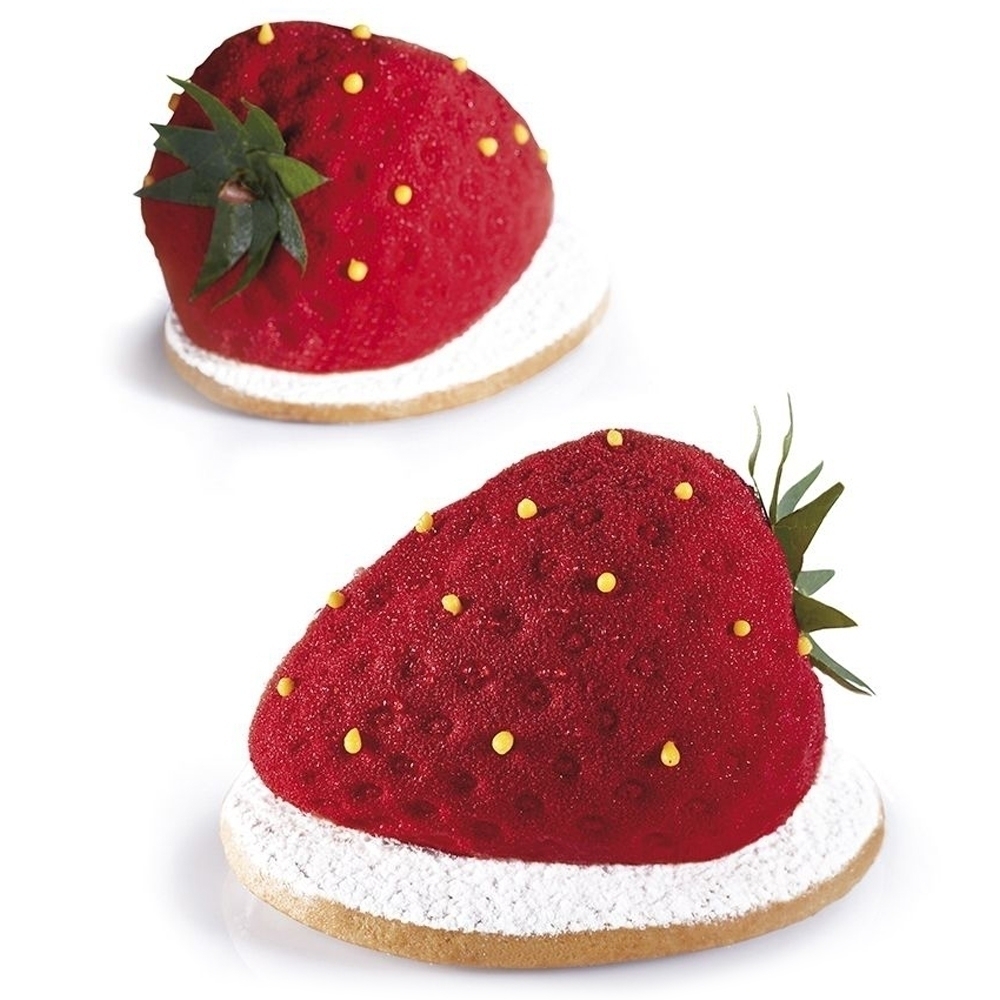 Форма силиконовая «Клубника» (Strawberry) PX4333, 20 ячеек, Pavoni, Италия  | Фото — Магазин Andy Chef  1