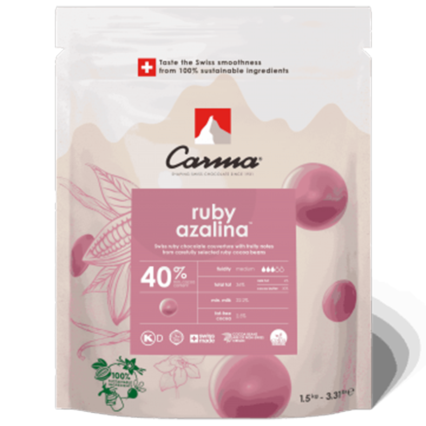 Шоколад Ruby Azalina 40%, Carma, Швейцария, 1,5 кг  | Фото — Магазин Andy Chef  1