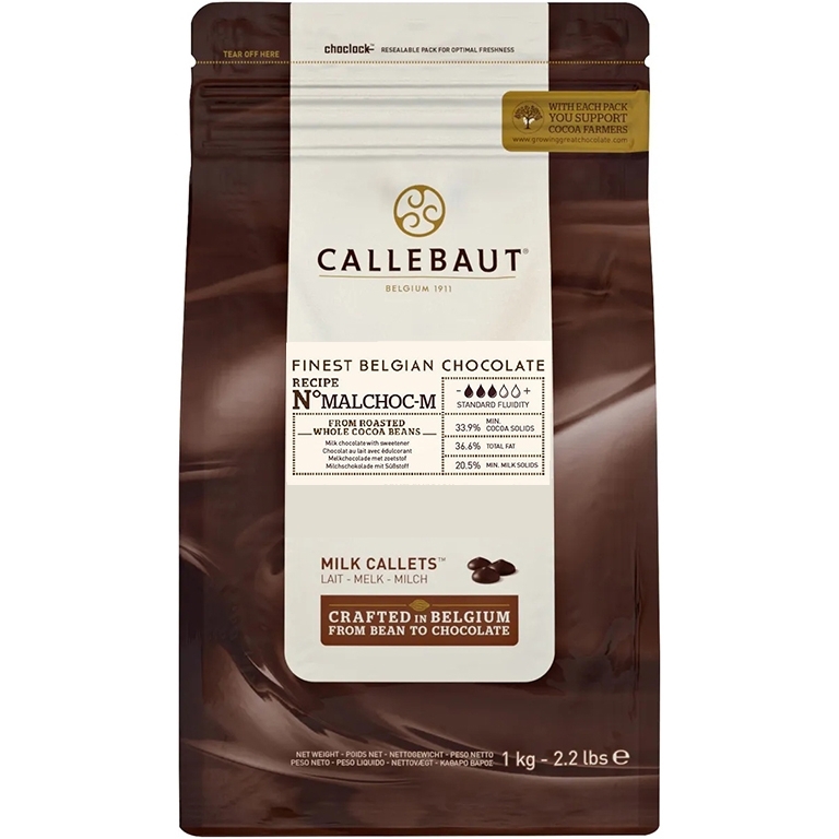 Шоколад молочный 34,1% без сахара, Callebaut, Бельгия, 1 кг  | Фото — Магазин Andy Chef  1