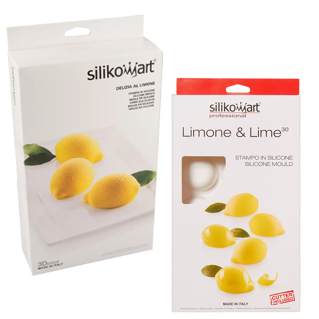 Набор из 2 силиконовых форм «Лимон» 106 мл и 30 мл для создания муссовых пирожных и начинки для них, Silikomart, Италия  | Фото — Магазин Andy Chef  1