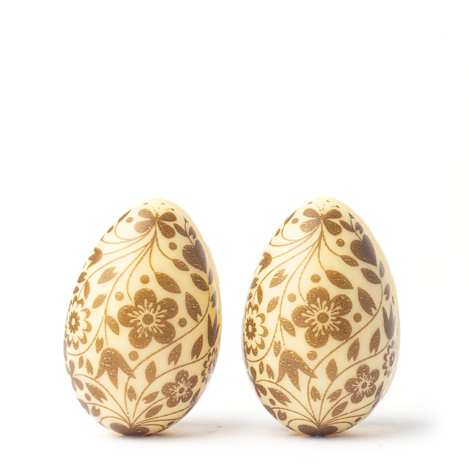 Яйца шоколадные 3D «Цветочная роспись» бежевые 4х2,7 см, PCB Creation, Франция,  2 шт.  | Фото — Магазин Andy Chef  1