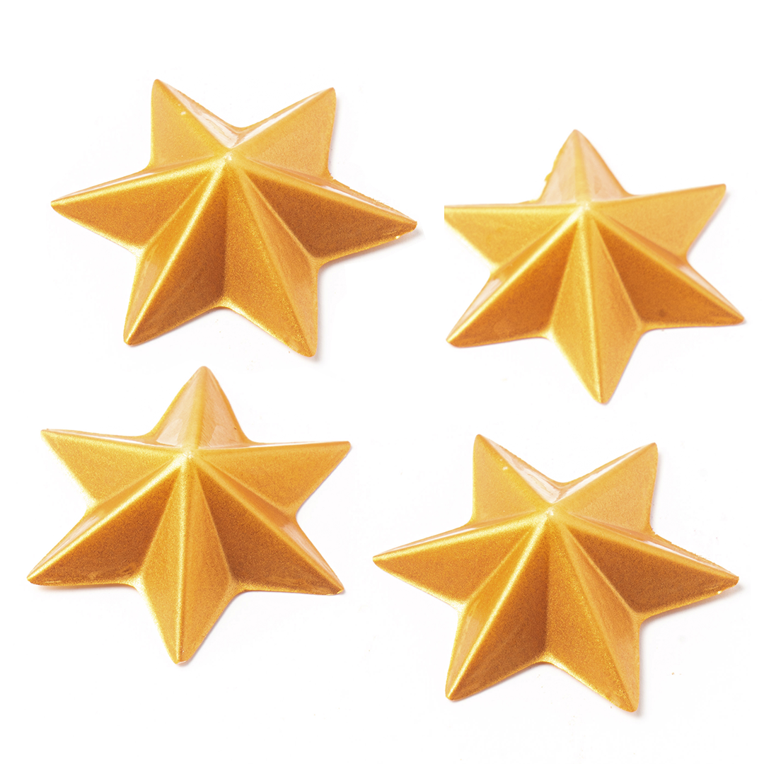 Шоколадный декор «Звёзды объёмные» золотые, PCB Creation, Франция, 4 шт  | Фото — Магазин Andy Chef  1